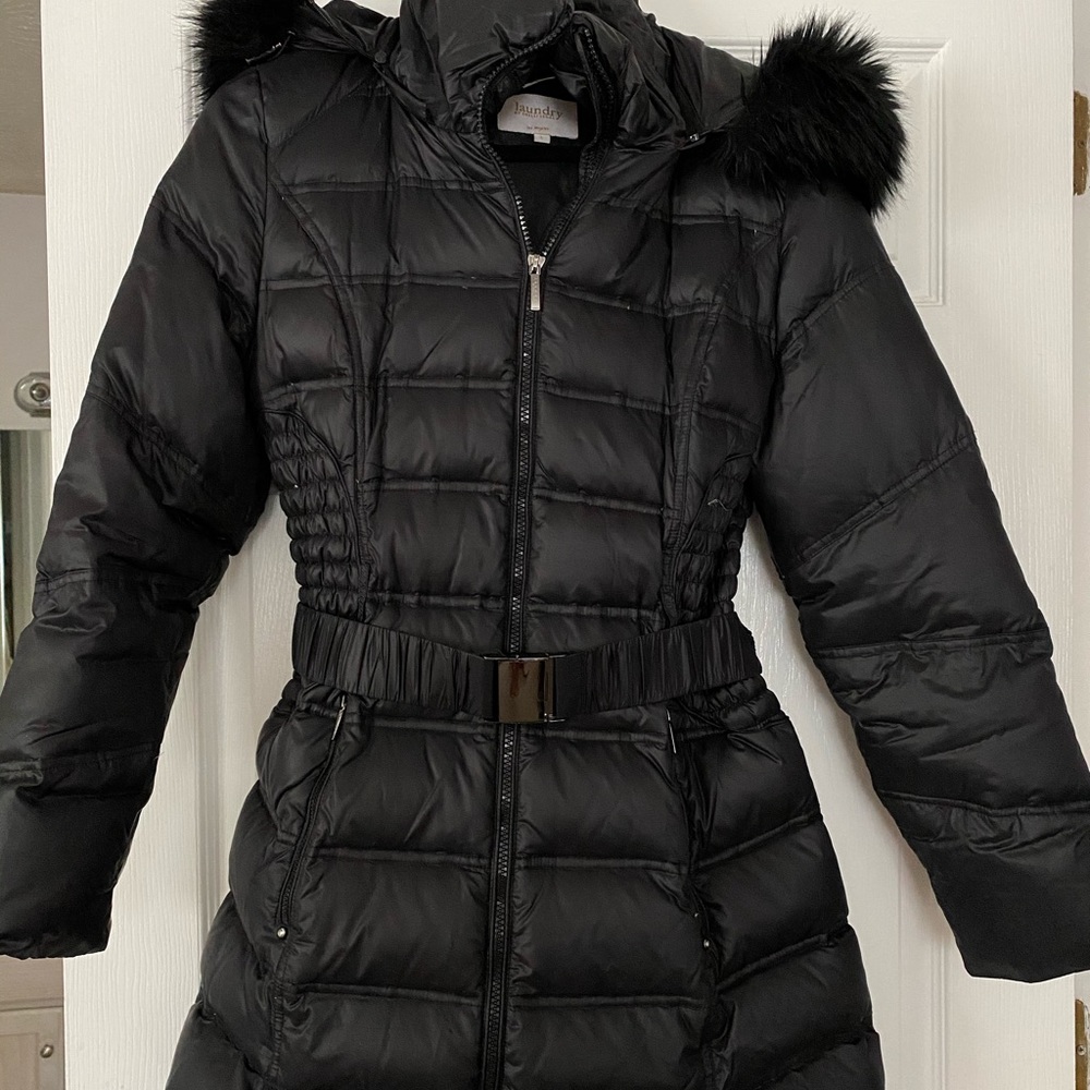 Laundry black puffer jacket